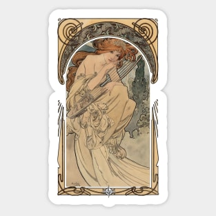 Allegorie de la Musique by Alphonse Mucha Sticker